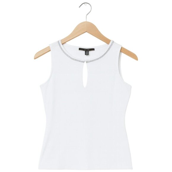 White House Black Market Keyhole Tank in White – EUC Size Small - Picture 2 of 6